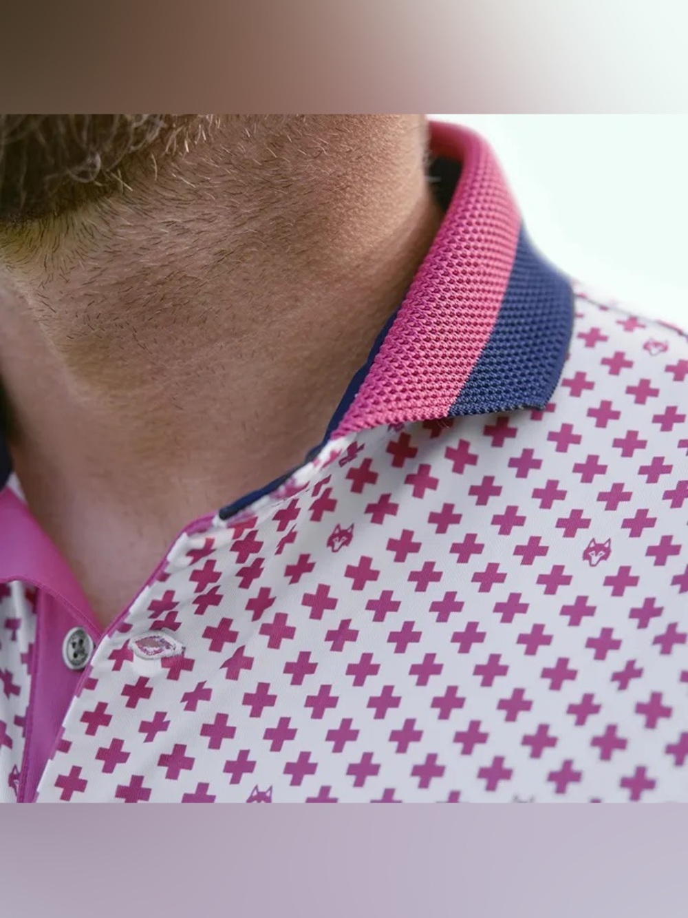 Greyson Men's Love + Loyalty Short Sleeve Polo Shirt Pink Size XXL Golf Preppy - Picture 3 of 13